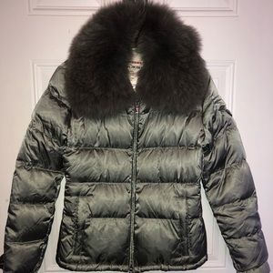 Prada down coat real fur collar